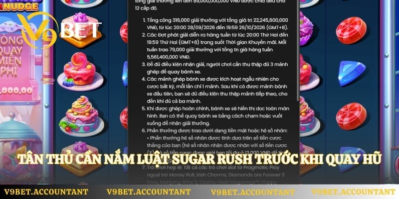 Tân thủ cần nắm luật Sugar Rush trước khi quay hũ